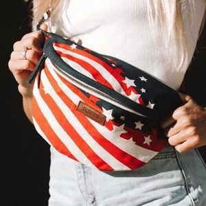 Sand Cloud American Bum Bag Stars and Stripes Organic Cotton Waist Pack Blue OS